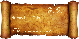 Horovitz Ida névjegykártya