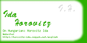 ida horovitz business card